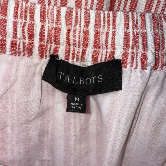 Talbots Women’s Stripe Linen Maxi Skirt Red White Coastal Beach Size Medium - Picture 5 of 6